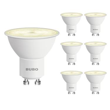 Imagem de BUBO Lâmpada LED GU10 equivalente a 6W 50W, 2700K branco macio 650 lúmens, substituição de lâmpada GU10 não regulável para iluminação de pista, lâmpada LED MR16 para cozinha, exaustor, sala de estar