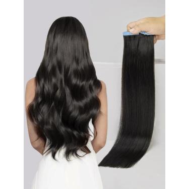 Imagem de Fita adesiva em extensões de cabelo LOVELINE Natural Black 14cm 40g