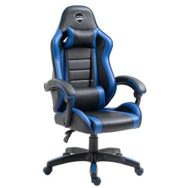 Imagem de Cadeira Gamer Ninja Danzo, Reclinável, Preto e Azul