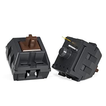 Imagem de DRAOZA Interruptor Kailh KT MX azul vermelho preto marrom 3 pinos para teclado de máquina de jogos compatível com Cherry MX Switch (KT Brown 72 peças)