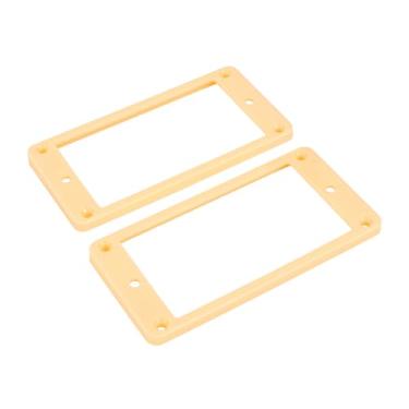 Imagem de Banworks Anéis Humbucker de plástico inclinado superior plano Humbucker captador captador 4,5 x 6 mm moldura para guitarra elétrica Epiphone Les Paul estilo LP pacote com 2 JT/SYQG-22 creme