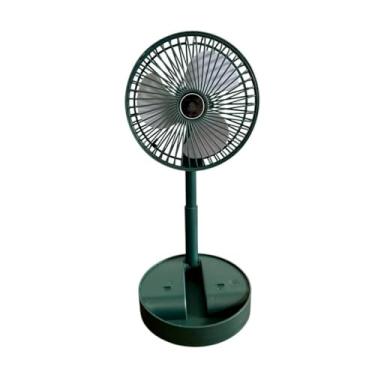 Imagem de Ventilador Portátil Retrátil 180° Silencioso de Mesa – Uso Exclusivo na Tomada (Verde)