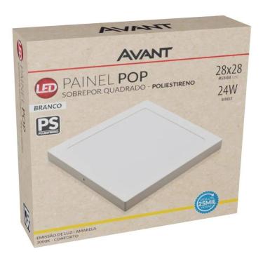 Imagem de 2X Painel Plafon Led 24W Quadrado Sobrepor Bco Frio Avant Co