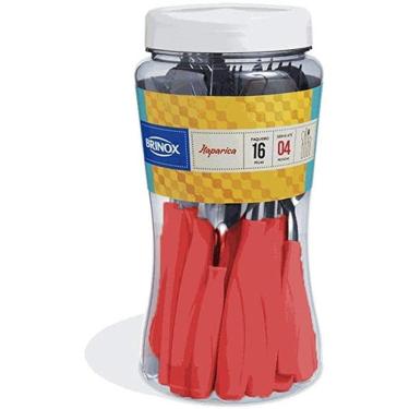 Imagem de Faqueiro Itaparica 16 Peças Vermelho Bold Aço Inox Brinox