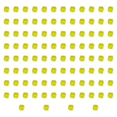 Imagem de menolana 100x Cubos de acrílico Brinquedos de treinamento sensorial Cubos empilháveis ​​Jogo de tabuleiro interativo de seis lados Dados em branco para, Amarelo