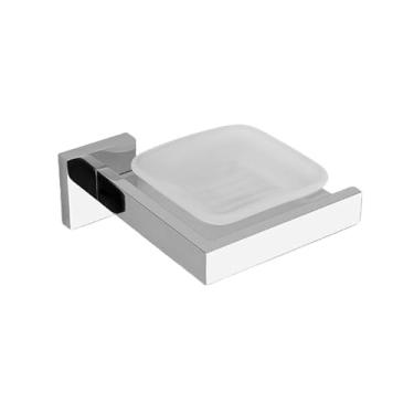 Imagem de Conjunto de acessórios para banheiro quadrado de aço inoxidável cromado, toalheiro, barra de toalha, porta-lenços, gancho para roupão, acessórios de decoração de banho, saboneteira