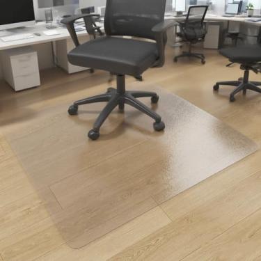 Imagem de Tapete de cadeira transparente, Tydle 91 cm x 122 cm, tapete de cadeira de escritório para pisos rígidos, tapete de plástico para cadeiras de jogos, protetor de piso de vinil antiderrapante, tapete de