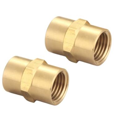 Imagem de T TANYA HARDWARE Adaptador fêmea de acoplamento de latão NPT 1,27 cm x 1,27 cm (2 peças)