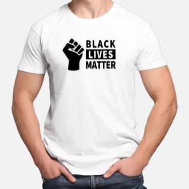 Imagem de Camiseta Camisa de Algodão Adulto Masculina Feminina Consciência Negra