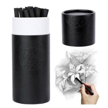 Imagem de Gabrella 25 palitos de carvão de salgueiro, 13 cm de comprimento, diâmetro de 4 a 7 mm, lápis de carvão para esboços, desenhos, artes, esboços, artigos artísticos