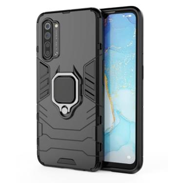 Imagem de SORAKA Capa para OPPO Find X2 Lite 5G com suporte para anel Capa Slim Fit de TPU macio Capa OPPO Find X2 Lite 5G com placa de metal para suporte magnético de telefone para carro