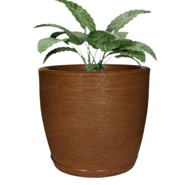 Imagem de Vaso Grande Cone Decorativo Polietileno Planta Jardim Varanda (Marrom)