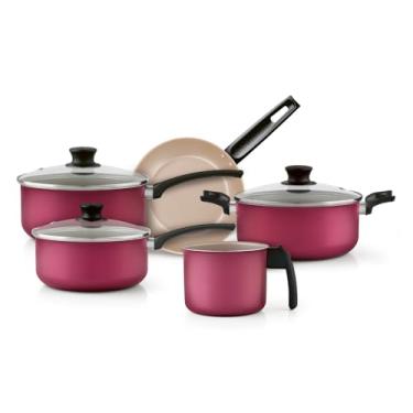 Imagem de Panelux Jogo de Panelas 5 peças Magnific Cereja Antiaderente