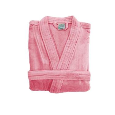 Imagem de Roupão Dohler Velour Adulto 100% Algodão Rosê Tamanho P