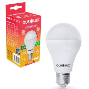 Imagem de Kit 5 Lampada Super Led Bulbo 4.7w 3000K Luz Amarela Bivolt - Ourolux