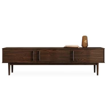 Imagem de IDIMEX Rack de TV 75 Minimalista 180 cm Cor Imbuia 3 Portas TECCA
