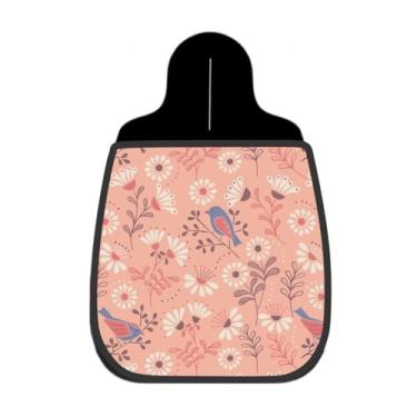 Imagem de Lixeira De Carro Organizador Lixinhocar Pássaros e Margaridas Rosa Pálido