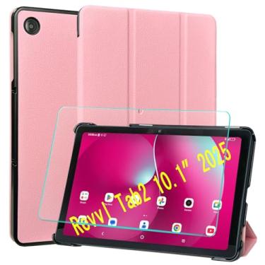Imagem de ACdream Capa para tablet T-Mobile Revvl Tab 2 de 10,1 polegadas 2025 Modelo: 9185W (não serve para Revvl Tab 5G de 10,4 polegadas) com [protetor de tela de vidro], capa fina e leve com suporte, função