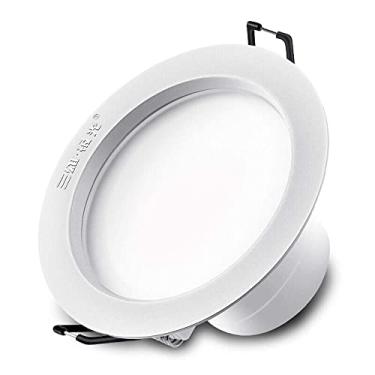 Imagem de LUOFDCLDDD Spotlightmodern Super brilhante Downlight oco ultra fino redondo empotrar projetor de teto plano painel de luz LED de candeeiro clássico europeu de alumínio montagem para a segurança