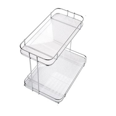 Imagem de Organizador de armário para cesta de banheiro e cozinha prateleira de armazenamento sob a pia prateleiras armário gaveta organização economizar espaço na bancada (cor: transparente, tamanho: 29 * 19