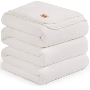 Imagem de UGG Cobertor de pelúcia king size para cama, cobertor felpudo macio de lã, cobertor extra grande quente de luxo para sofá, roupa de cama hipoalergênica lavável, cama king californiana, 279 cm x 228 cm