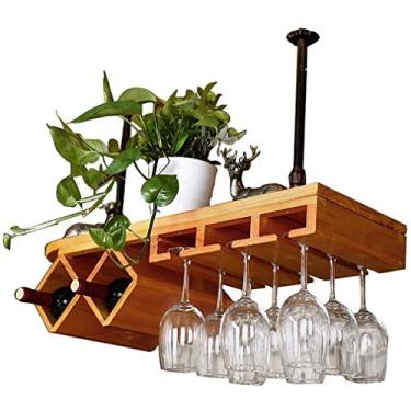 Imagem de Prateleira de vinho prateleira de copo de vinho bar prateleira de parede suporte de copo de vinho prateleira de vidro champanhe suporte de vinho armazenamento