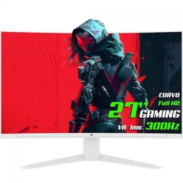 Imagem de Monitor Gamer SuperFrame UltraX, 27 Pol, Curvo, Full HD, Fast VA, 1ms, 300Hz, FreeSync/G-Sync, HDMI/DP, Branco