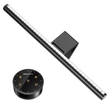 Imagem de Douxlife Barra de luz de monitor, luz de fundo com interruptor de toque e controle duplo remoto, luz de tela de computador para cuidados com os olhos com escurecimento contínuo e temperatura de cor