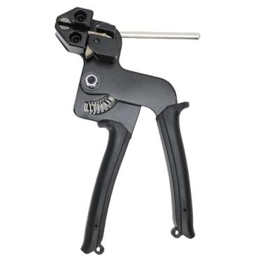 Imagem de ASHATA Kit de Ferramentas de Braçadeira de Cabo de Aço Inoxidável, 100 PCS Amarra Braçadeira de Cabo 11,8 Polegadas 200LBS Ferramenta de Corte de Resistência à Tração para Tubo de (Preto)