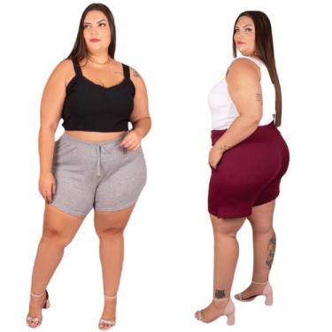 Imagem de Short Malha Crepe Feminino Plus Size Moda Social Elegante E Short Cane