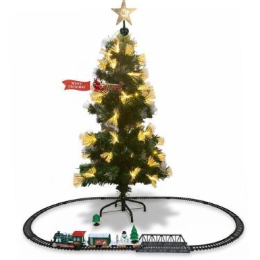 Imagem de Trenzinho Giratorio Natal Arvore Natalino Decoraçao Loja Shopping Cena