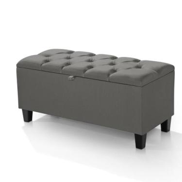 Imagem de Recamier Sara Queen Baú Calçadeira Caixa Brinquedos Estofada - Lojas G