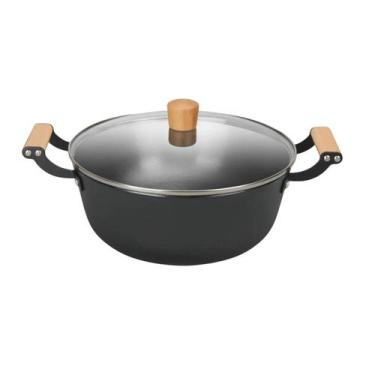 Imagem de Caçarola 28cm Ferro Fundido Leve com Tampa de Vidro 6,0L MTA - 1205