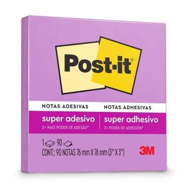 Imagem de Bloco Post it lilás 76x76mm 90 fls 3M