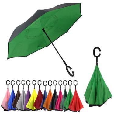 Imagem de Guarda Chuva Tecido Duplo Contra Vento Reforçado  Invertido - FP Eletr