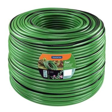 Imagem de Mangueira Flex Para Jardim Tramontina Verde Com Faixa Preta Em Pvc 4 C