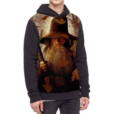 Imagem de Moletom Com Capuz Gandalf Lord Of The Rings Ref:729 - smoke, Preto, GG