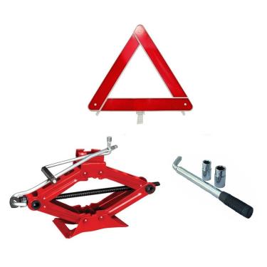 Imagem de Kit Estepe Para Carros Macaco Sanfona 1000 Kg + Chave Roda Alongável + Triangulo