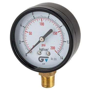 Imagem de Manômetro 63Mm 1000 Psi 70.31 Bar 1/4 Caixa Branca Tecnoar Aço