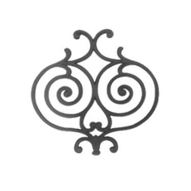 Imagem de Grade em Ferro Fundido N26 Coração Varanda Sacada 62x64cm