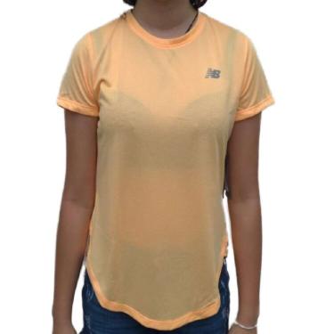 Imagem de Camiseta New Balance Accelerate Feminina - Laranja claro