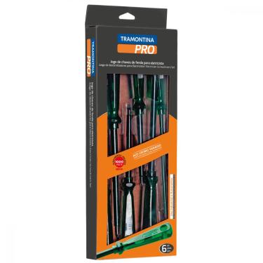 Imagem de Jogo de Chaves de Fenda para Eletricista 6 Peças Tramontina PRO