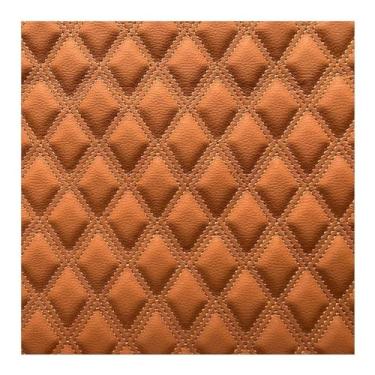 Imagem de Couro sintético acolchoado couro sintético diamante canelado, assento de carro, tecido estofado, diamante, ponto quadrado, couro sintético (Oranje, 1,55 x 7 m)
