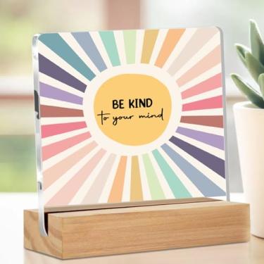Imagem de Placa acrílica de afirmações positivas inspiradoras, decoração motivacional para sala de aula, mentalidade de crescimento, placa decorativa de mesa transparente com suporte, presentes para professores