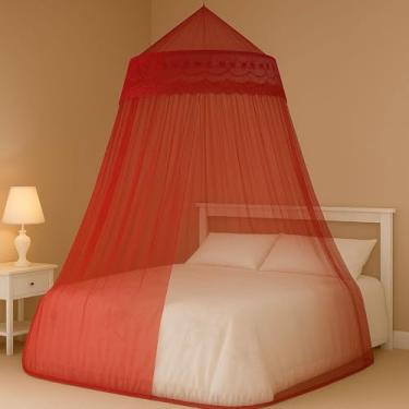 Imagem de Mosquiteiro Gigante de Teto Casal King Queen com Abertura Lateral 14m(VERMELHO 2,Gigante sem Abertura)