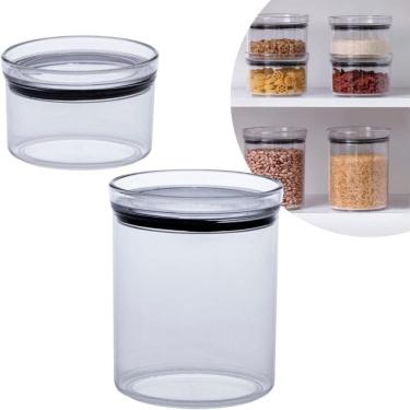 Imagem de Kit2 Potes Redondo Hermético Lumini Porta Alimentos 480Ml/1L