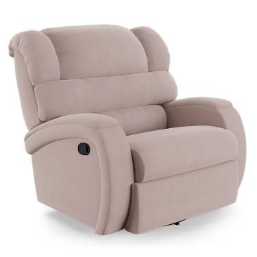 Imagem de Poltrona Do Papai Reclinável Napoli Glider Giratória Usb Veludo Rosê Fh1 - D\'rossi
