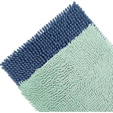 Imagem de Tapete Bolinha 2 Peças Rozac Microfibra Antiderrapante**, AZUL / MENTA