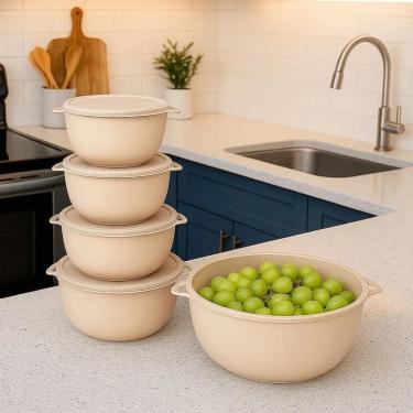 Imagem de 2X Kit 5 Potes Plastico Redondos Bowl Livre Bpa