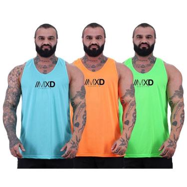 Imagem de Kit 3 Regatas Cavada Mxd Conceito Dry 100% Poliéster Furinho Cor:;Tamanho:P;Gênero:Masculino-Masculino